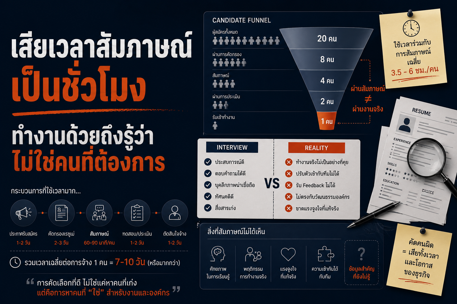 เสียเวลาสัมภาษณ์เป็นชั่วโมง ทำงานด้วยถึงรู้ว่าไม่ใช่คนที่ต้องการ
